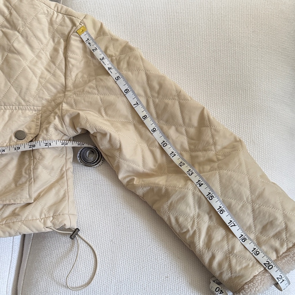 Sadie & Sage Cream Quilted Crop Puffer Jacket — Size XS - Picture 13 of 13